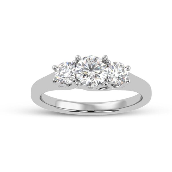 Sparkling Round Diamond Ring Made In 18 / 14 / 10 KT Gold Embellished With Certified Lab Diamonds For Wedding And Anniversary Gift For Her