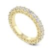 Fully Round Diamond Band Ring Made In 18 / 14 / 10 KT Gold Embellished With Certified Lab Diamonds For Anniversary And Wedding Gift For Her