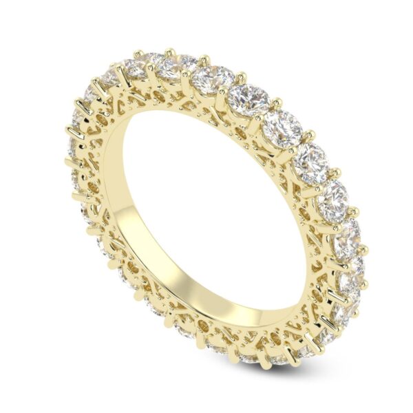 Fully Round Diamond Band Ring Made In 18 / 14 / 10 KT Gold Embellished With Certified Lab Diamonds For Anniversary And Wedding Gift For Her