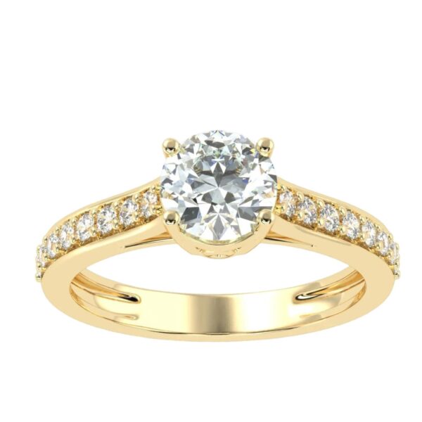 Solitaire Diamond Ring Made In 18 / 14 / 10 KT Gold Embellished With Certified Lab Diamonds For Anniversary And Wedding Gift For Her