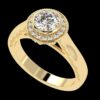 Sparkling Elegance Round Diamond Ring Made In 18 / 14 / 10 KT Gold Embellished With Certified Lab Diamonds For Anniversary And Wedding Gift
