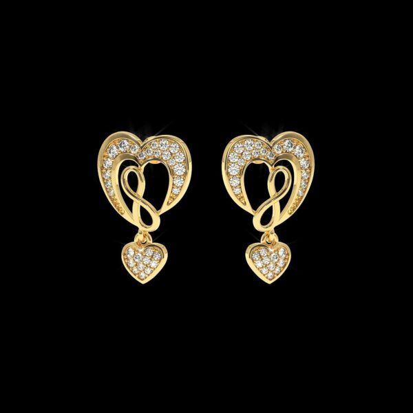 Classic Gold Earring Made In 18 / 14 / 10 KT Gold Embellished With Certified Lab Diamonds For Anniversary And Wedding Gift For Her