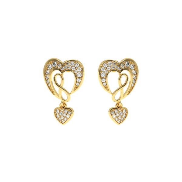 Classic Gold Earring Made In 18 / 14 / 10 KT Gold Embellished With Certified Lab Diamonds For Anniversary And Wedding Gift For Her