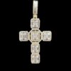 Iced Out Cross Pendant Made In 18 / 14 / 10 KT Gold Embellished With Shinny Moissanite Diamonds For Religious And Memorial Gift