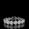 Iced Out Heart Style Bracelet Made In 925 Sterling Silver Embellished With Shinny Moissanite Diamonds For Birthday Gift For Her