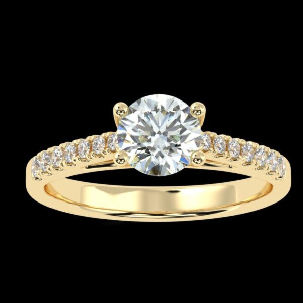 Solitaire Diamond Ring Made In 18 / 14 / 10 KT Gold Embellished With Certified Lab Diamonds For Anniversary And Wedding Gift For Her
