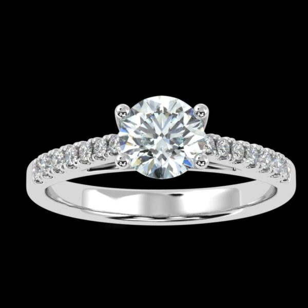 Solitaire Diamond Ring Made In 18 / 14 / 10 KT Gold Embellished With Certified Lab Diamonds For Anniversary And Wedding Gift For Her