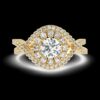 Twisted Style Diamond Ring Made In 18 / 14 / 10 KT Gold Embellished With Certified Lab Diamonds For Anniversary And Wedding Gift For Her