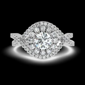 Twisted Style Diamond Ring Made In 18 / 14 / 10 KT Gold Embellished With Certified Lab Diamonds For Anniversary And Wedding Gift For Her