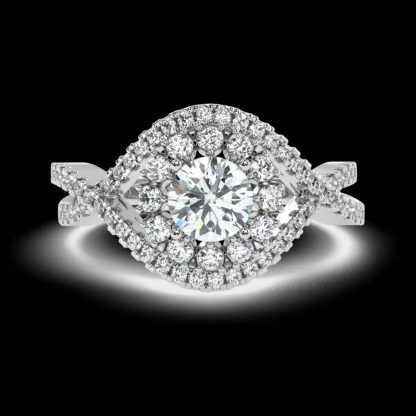 Twisted Style Diamond Ring Made In 18 / 14 / 10 KT Gold Embellished With Certified Lab Diamonds For Anniversary And Wedding Gift For Her