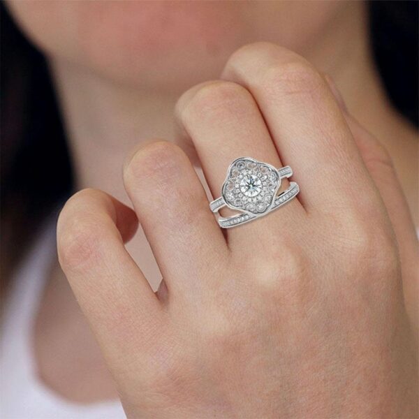 Two Layered Band Style Diamond Ring Made In 18 / 14 / 10 KT Gold Embellished With Certified Lab Diamonds For Wedding And Anniversary Gift