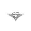 Double Heart Gold Ring Made In 18/14/10 KT Gold Embellished With Certified Lab Diamonds For Wedding And Anniversary Gift For Special Person
