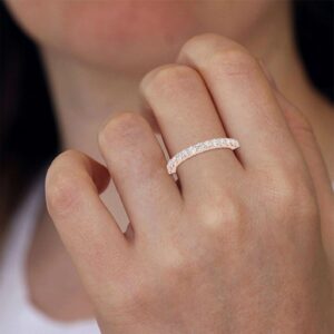 Classic Radiance Diamond Ring Made In 18/14/10KT Gold Studded With Certified Lab Diamond For Anniversary And Birthday Gift To Special Person