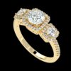 Eternity Three Stone Ring Made In 18 / 14 / 10 KT Gold Embellished With Certified Lab Diamonds For Wedding And Anniversary Gift For Her