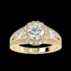 Split Shank Halo Ring Made In 18 / 14 / 10 KT Gold Embellished With Certified Lab Diamonds For Wedding And Anniversary Gift For Her