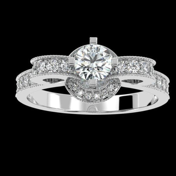 Unique Design Solitaire Diamond Ring Made In 18 / 14 / 10 KT Gold Embellished With Certified Lab Diamonds For Wedding And Anniversary Gift