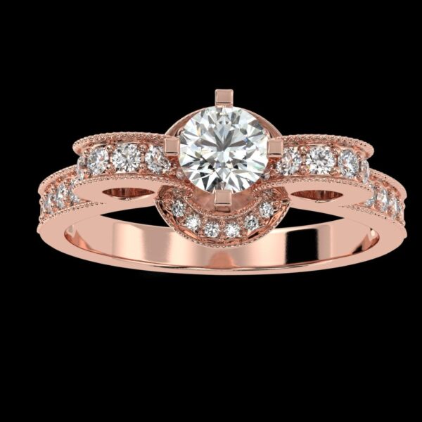 Unique Design Solitaire Diamond Ring Made In 18 / 14 / 10 KT Gold Embellished With Certified Lab Diamonds For Wedding And Anniversary Gift