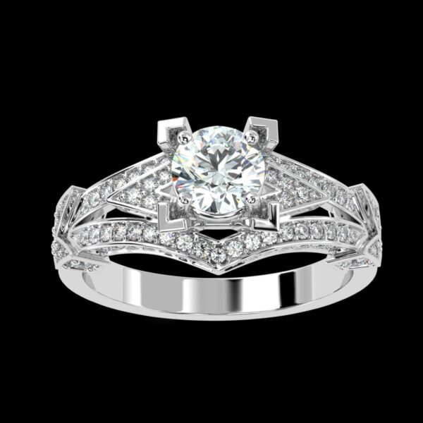 Eternity Charm Round Solitaire Diamond Ring Made In 18 / 14 /10 KT Gold Studded With Certified Lab Diamond For Wedding And Anniversary Gift