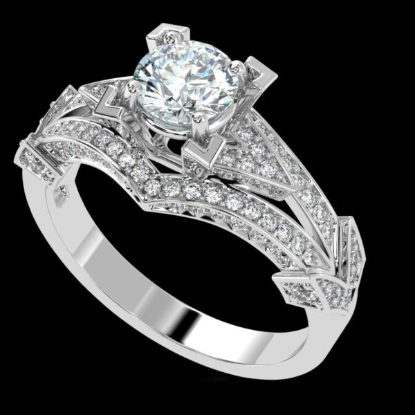 Eternity Charm Round Solitaire Diamond Ring Made In 18 / 14 /10 KT Gold Studded With Certified Lab Diamond For Wedding And Anniversary Gift