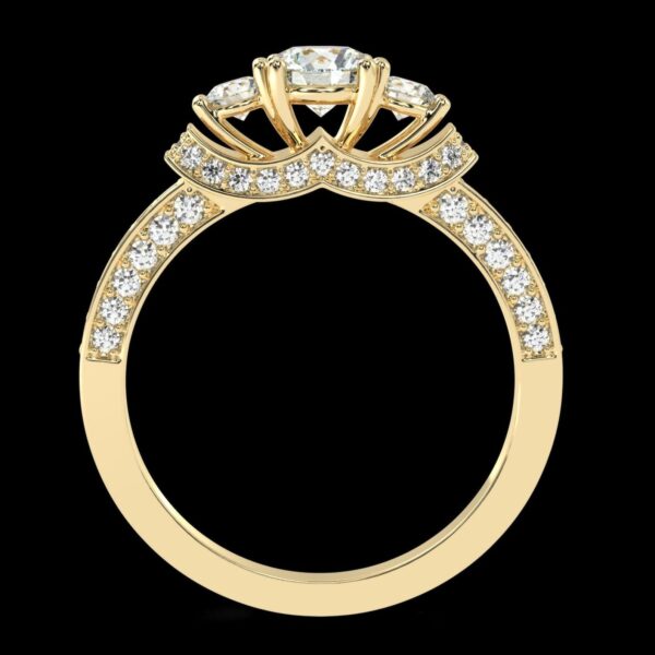 Round Cut Engagement Ring Made In 18 / 14 / 10 KT Gold Embellished With Certified Lab Diamonds For Wedding And Anniversary Gift For Her