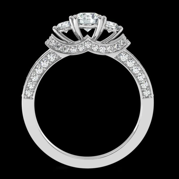 Round Cut Engagement Ring Made In 18 / 14 / 10 KT Gold Embellished With Certified Lab Diamonds For Wedding And Anniversary Gift For Her
