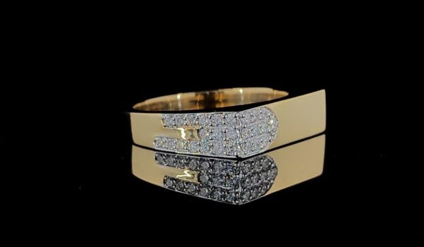 Men's Delicate Diamond Ring Made In 18 / 14 / 10 KT Gold Embellished With Certified Lab Diamonds For Anniversary And Wedding Gift For Him