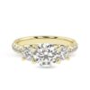 Round Diamond Ring Made In 18 / 14 / 10 KT Gold Embellished With Certified Lab Diamonds For Anniversary And Wedding Gift For Her