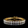 Iced Out 5 MM Round Tennis Bracelet Made In 10 KT Gold Embellished With Shinny Moissanite Diamond For Birthday And Anniversary Gift For Her
