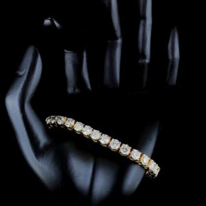 Iced Out 5 MM Round Tennis Bracelet Made In 10 KT Gold Embellished With Shinny Moissanite Diamond For Birthday And Anniversary Gift For Her