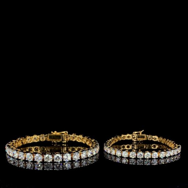 Iced Out 5 MM Round Tennis Bracelet Made In 10 KT Gold Embellished With Shinny Moissanite Diamond For Birthday And Anniversary Gift For Her