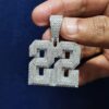 Iced Out Any Lucky Number Made In 925 Sterling Silver Embellished With Shinny Moissanite Diamonds For Birthday And Memorial Gift