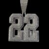 Iced Out Any Lucky Number Made In 925 Sterling Silver Embellished With Shinny Moissanite Diamonds For Birthday And Memorial Gift