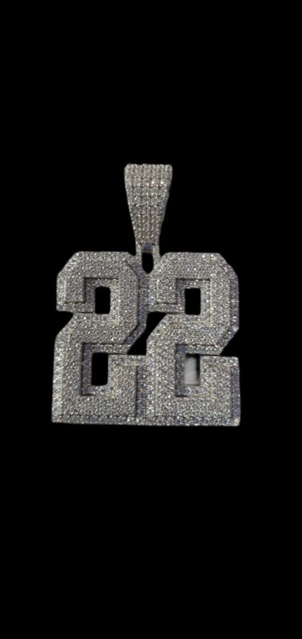 Iced Out Any Lucky Number Made In 925 Sterling Silver Embellished With Shinny Moissanite Diamonds For Birthday And Memorial Gift
