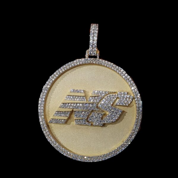Circle Pendant With Any Letter In Center Made In 925Sterling Silver Studded With Shinny Moissanite Diamond For Birthday And Anniversary Gift