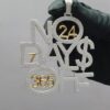 3.5" Long 2.75" Wide No Days Off Iced Out Pendant Made In 925 Sterling Silver Embellished With Shiny Moissanite Diamonds For Birthday Gift