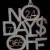 3.5" Long 2.75" Wide No Days Off Iced Out Pendant Made In 925 Sterling Silver Embellished With Shiny Moissanite Diamonds For Birthday Gift
