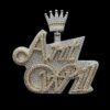 Iced Out Customized 2.5" Long 2" Wide Pendant With Any Name Made in 925 Sterling Silver Embellished With Shiny Moissanite Diamonds For Gift