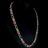 Multi Color Stone Diamond Necklace Made In 925 Sterling Silver Embellished With Shinny Moissanite Diamond For Birthday And Anniversary Gift