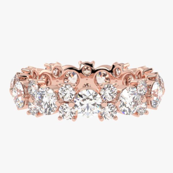 Diamond Gold Ring Made In 18 / 14 / 10 KT Gold Embellished With Certified Lab Diamonds For Anniversary And Wedding Gift For Her