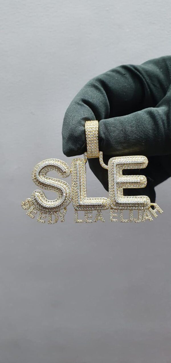 Iced Out Any Name Pendant Made In 925 Sterling Silver Embellished With Shinny Moissanite Diamonds For Birthday And Anniversary Gift for Her
