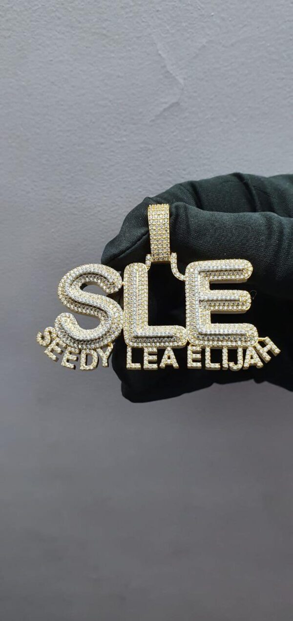 Iced Out Any Name Pendant Made In 925 Sterling Silver Embellished With Shinny Moissanite Diamonds For Birthday And Anniversary Gift for Her