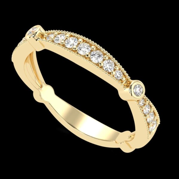 Gold Wedding Ring Made In 18 / 14 / 10 KT Gold Embellished With Shinny Moissanite Diamonds For Wedding And Anniversary Gift For Her