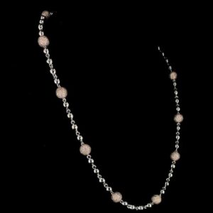 Beaded Style Diamond Necklace Made In 18 / 14 / 10 KT Gold Embellished With Certified Lab Diamonds For Birthday And Anniversary Gift For Her