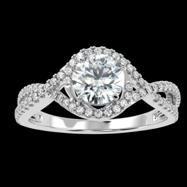 Infinity Round Diamond Ring Made In 18 / 14 / 10 KT Gold Embellished With Certified Lab Diamonds For Wedding And Anniversary Gift For Her