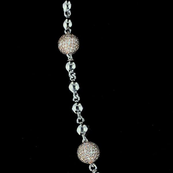 Beaded Iced Out Diamond Necklace Made In 925Sterling Silver Studded With Shinny Moissanite Diamond For Birthday And Anniversary Gift For Her