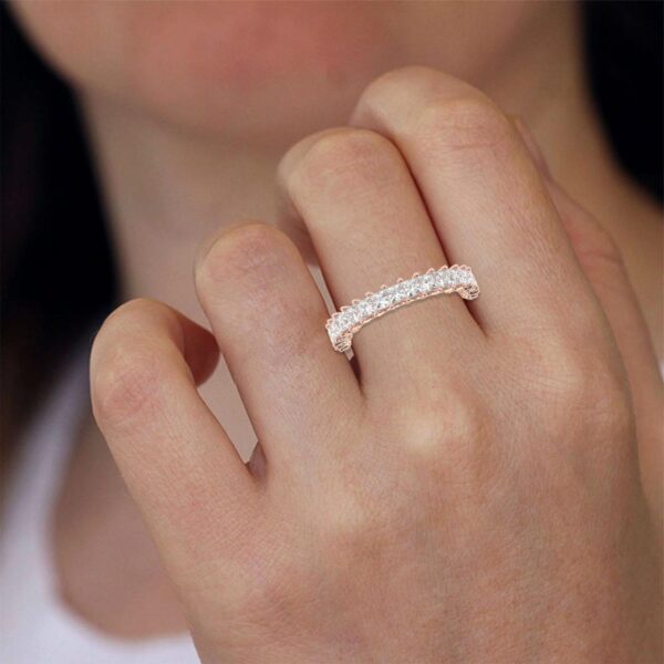Princess Diamond Ring Made In 18 / 14 / 10 KT Gold Embellished With Certified Lab Diamonds For Wedding And Anniversary Gift For Her