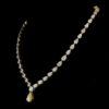 Pear Diamond Necklace Made In 18 / 14 / 10 KT Gold Embellished With Certified Lab Diamonds For Birthday And Anniversary Gift For Her