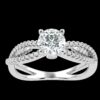 Solitaire Round Diamond Twisted Ring Made In 18 / 14 / 10 KT Gold Embellished With Certified Lab Diamonds For Wedding And Anniversary Gift