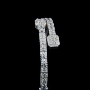 Iced Out Classic Bracelet Made In 925 Sterling Silver Embellished With Shinny Moissanite Diamonds For Birthday And Anniversary Gift For Her