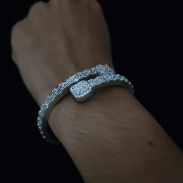 Iced Out Classic Bracelet Made In 925 Sterling Silver Embellished With Shinny Moissanite Diamonds For Birthday And Anniversary Gift For Her